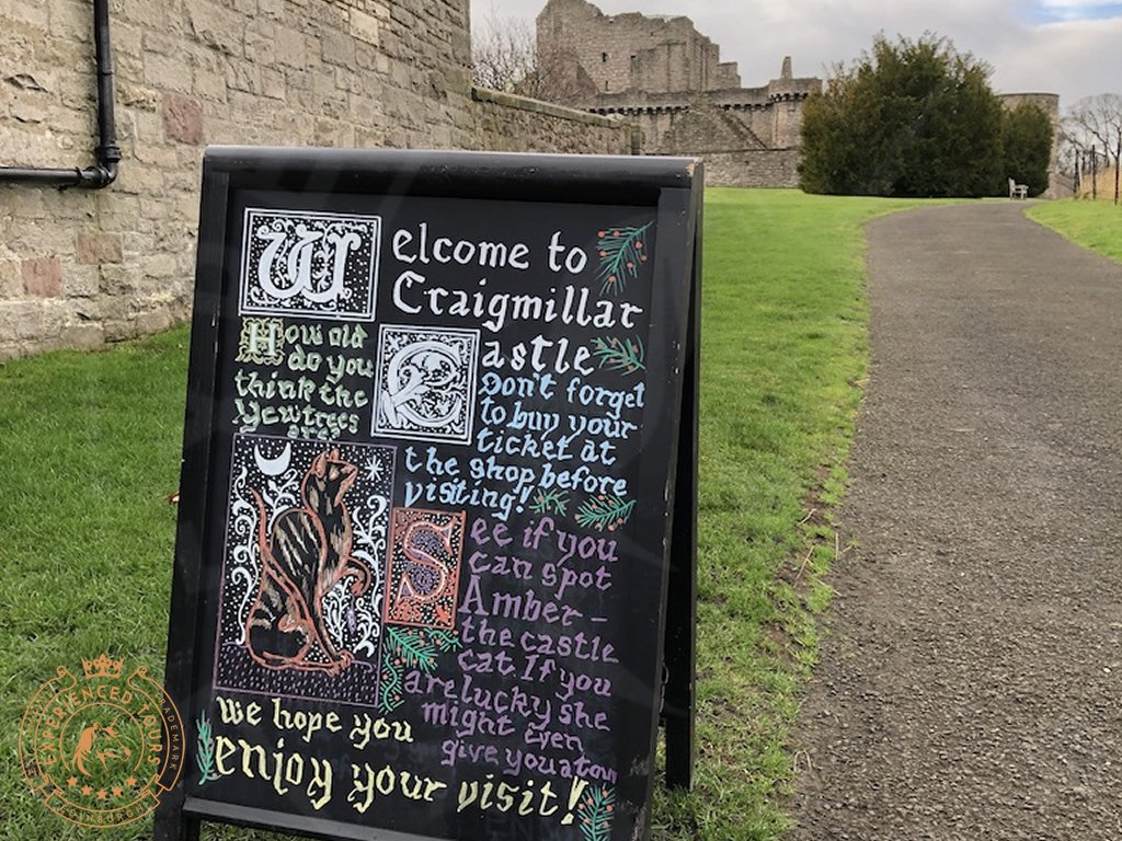 Welcome to Craigmillar Castle sign