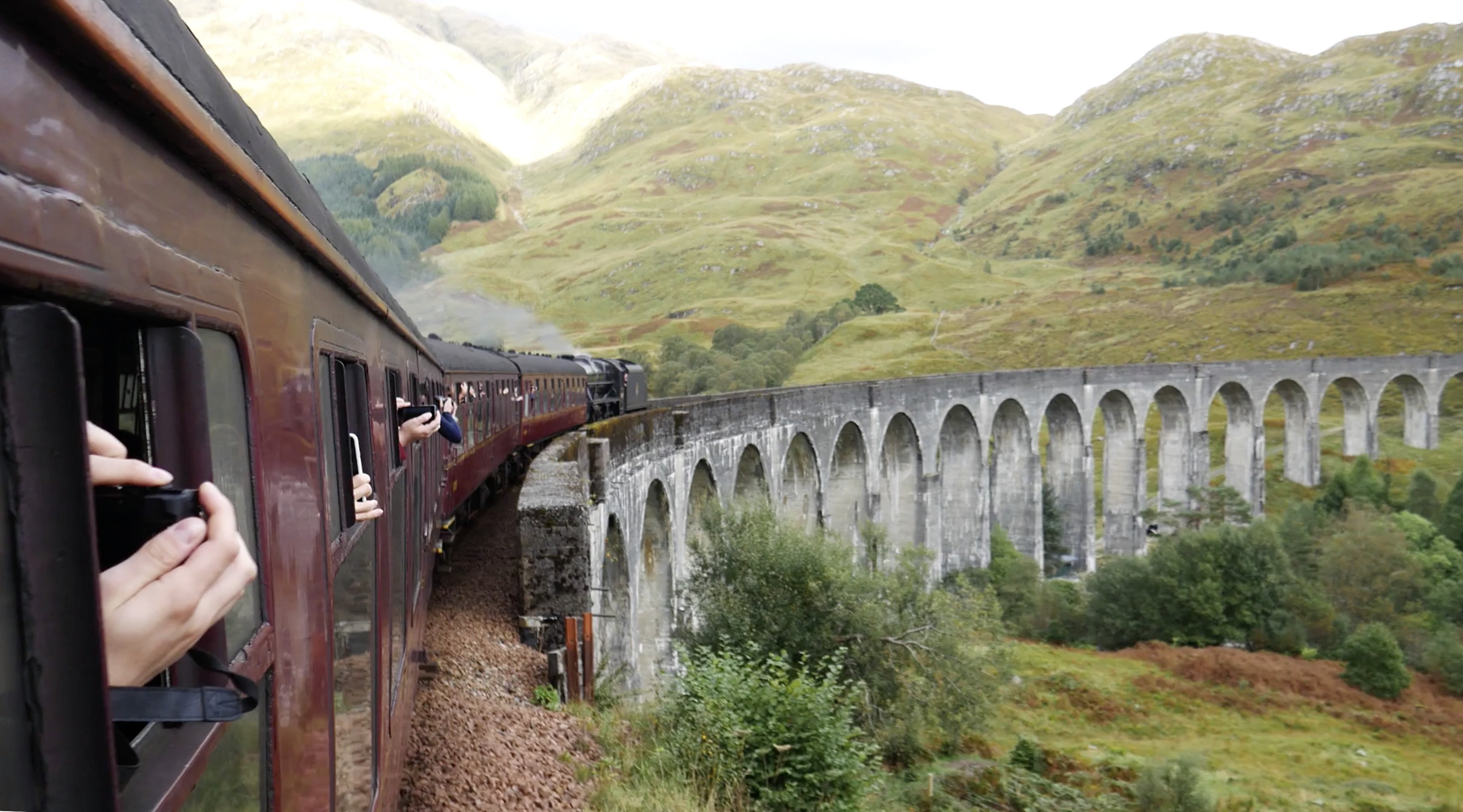 Glenfinnan Viaduct from the Jacobite train