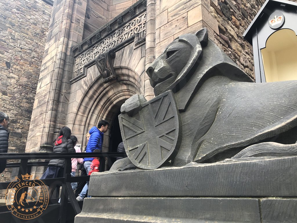 Entrance to War Memorial guarded by Lion