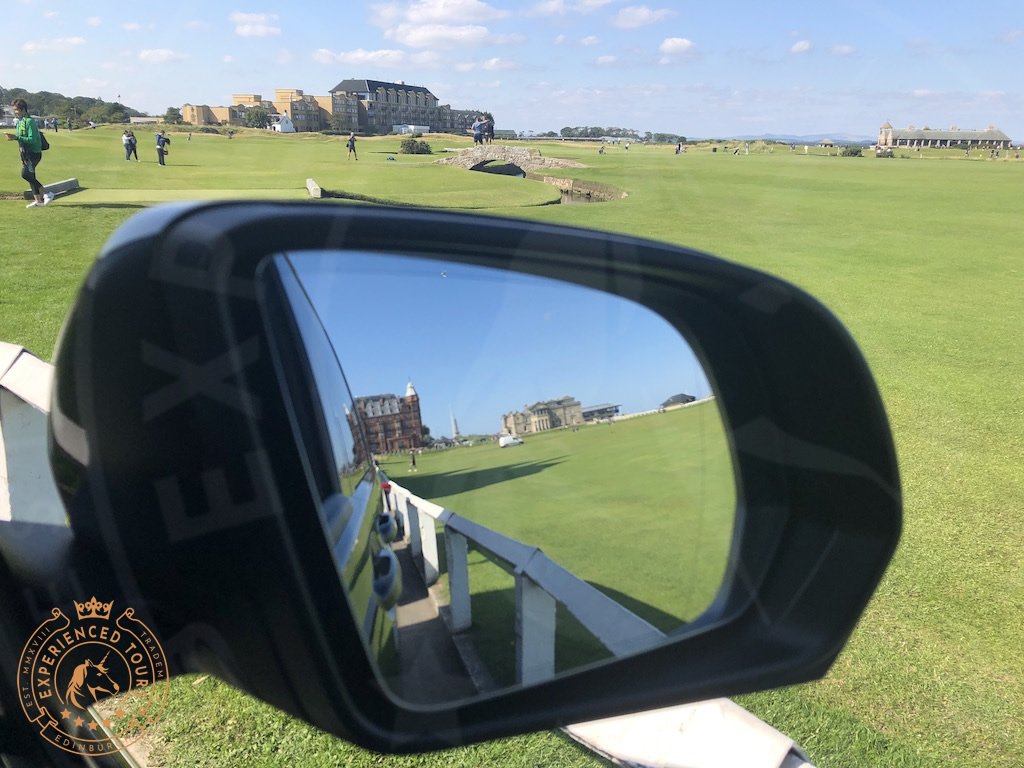 View across The Old Course from the tour van
