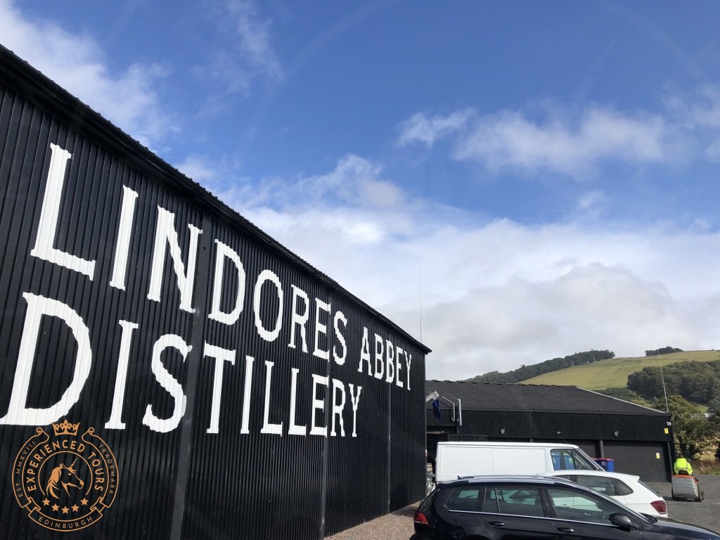 Lindores Abbey Distillery billboard sign in Fife