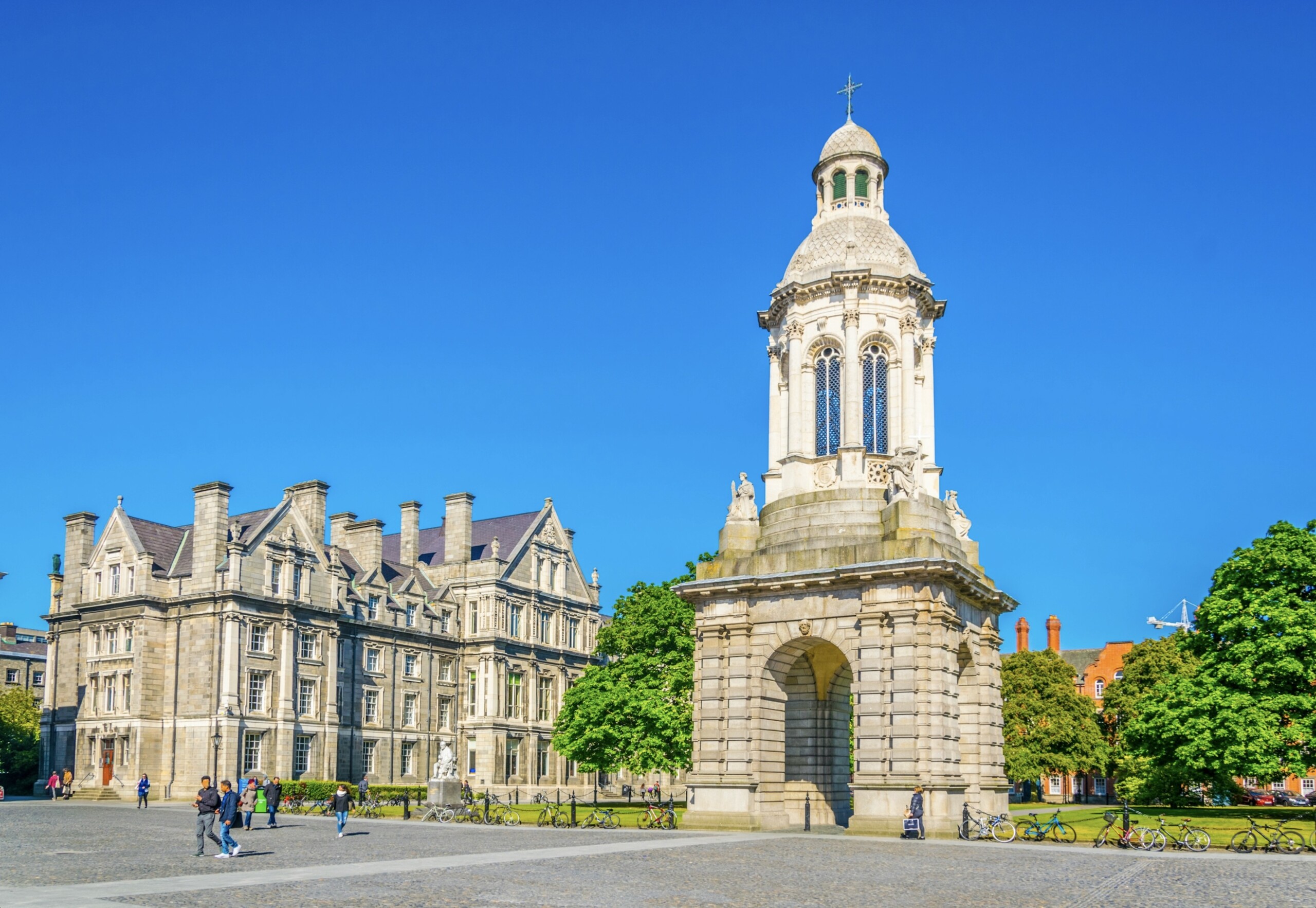 Campanile inside Trinity College in Dublin