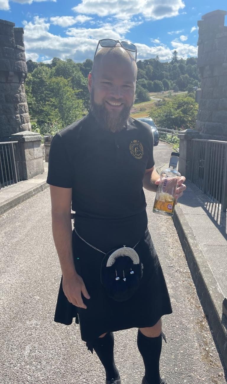 Tour guide Alexander with a wee dram!
