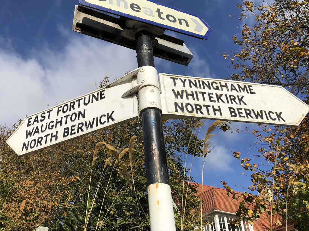 Classic road sign in East Lothian