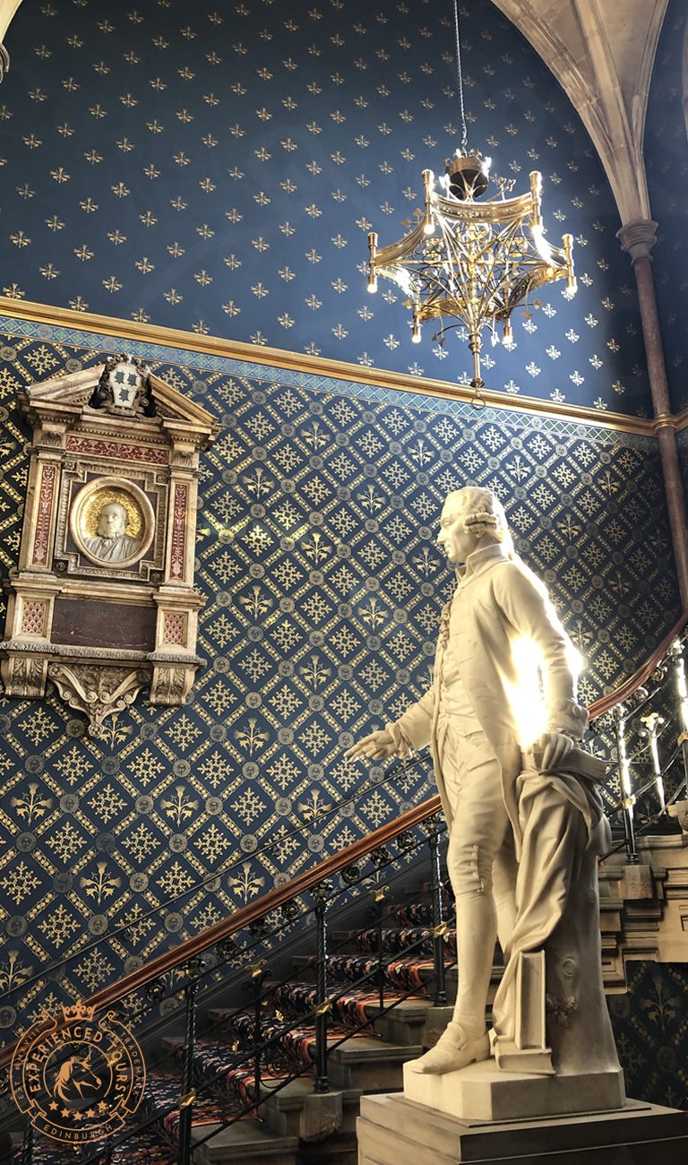 Statue of Adam Smith inside Glasgow University