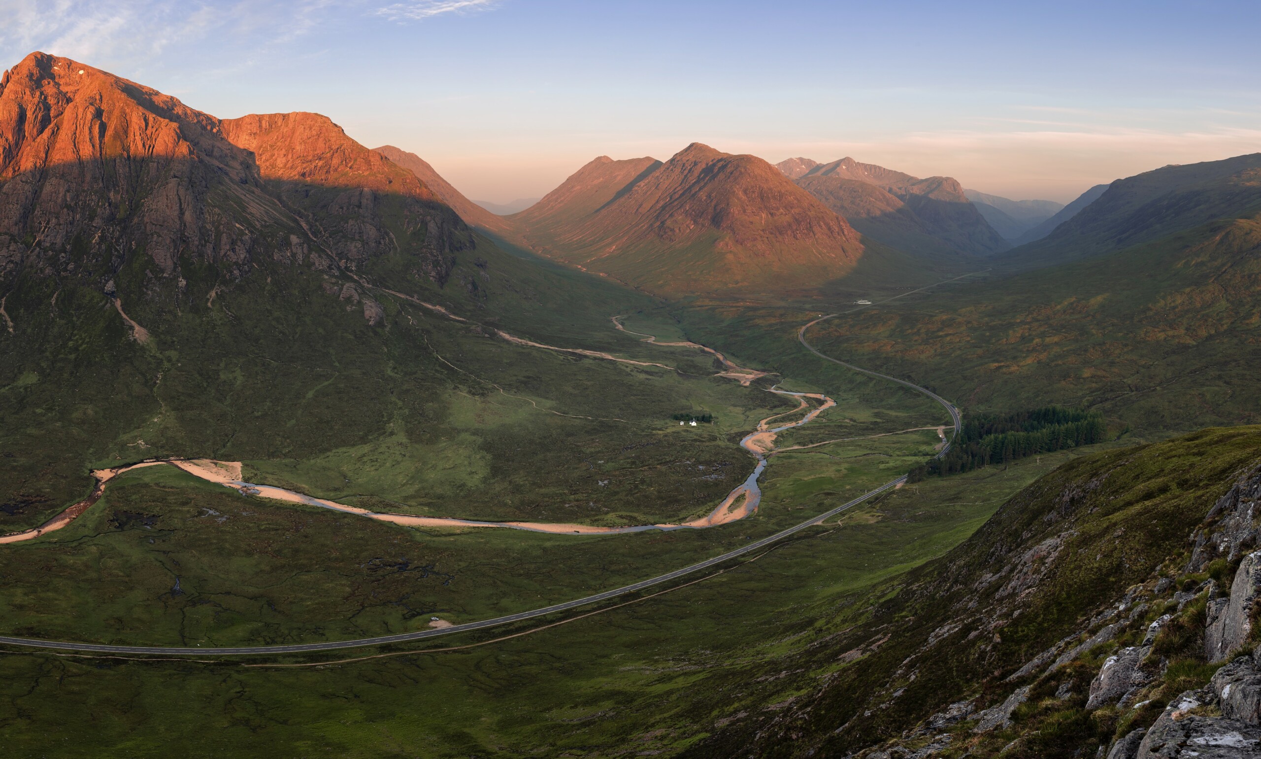 Looking down into Glencoe at Dusk