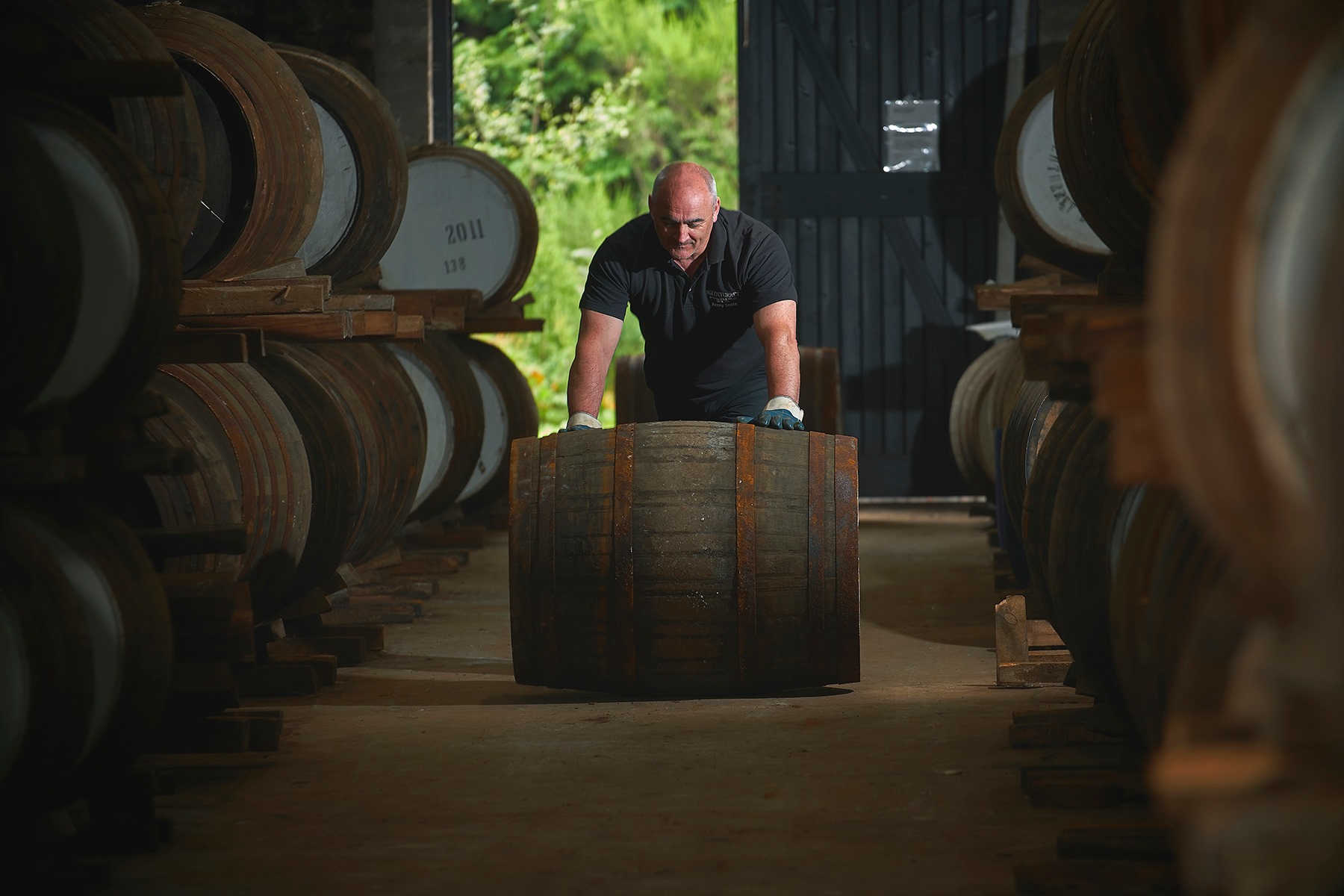 Glenturret Distillery Still House with Barrells