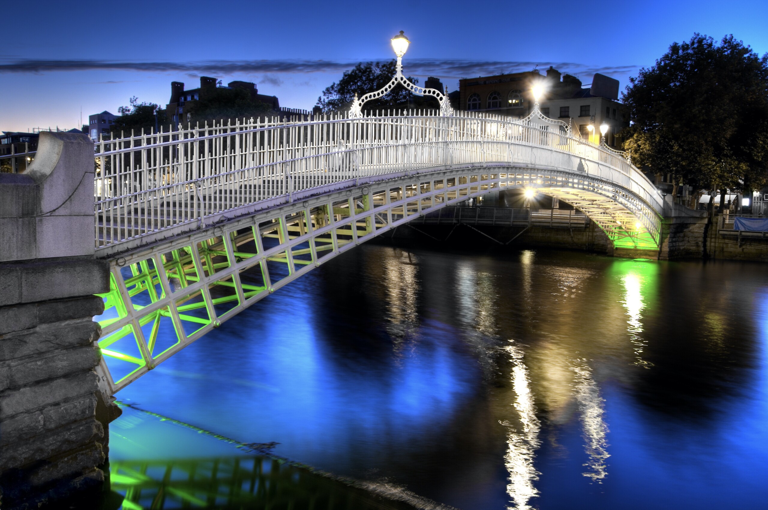 Ha Penny Bridge over the River Liffey in Dublin