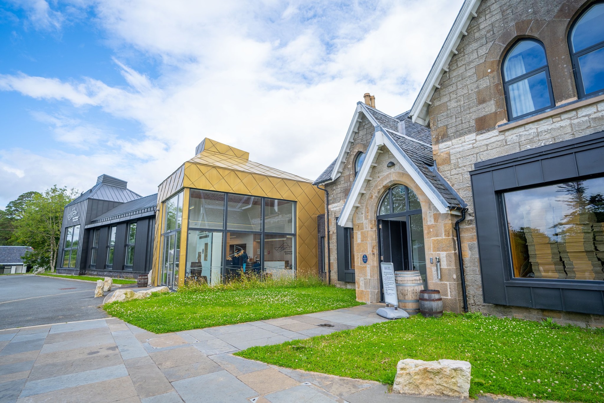 The distillery is surrounded by dramatic distillery