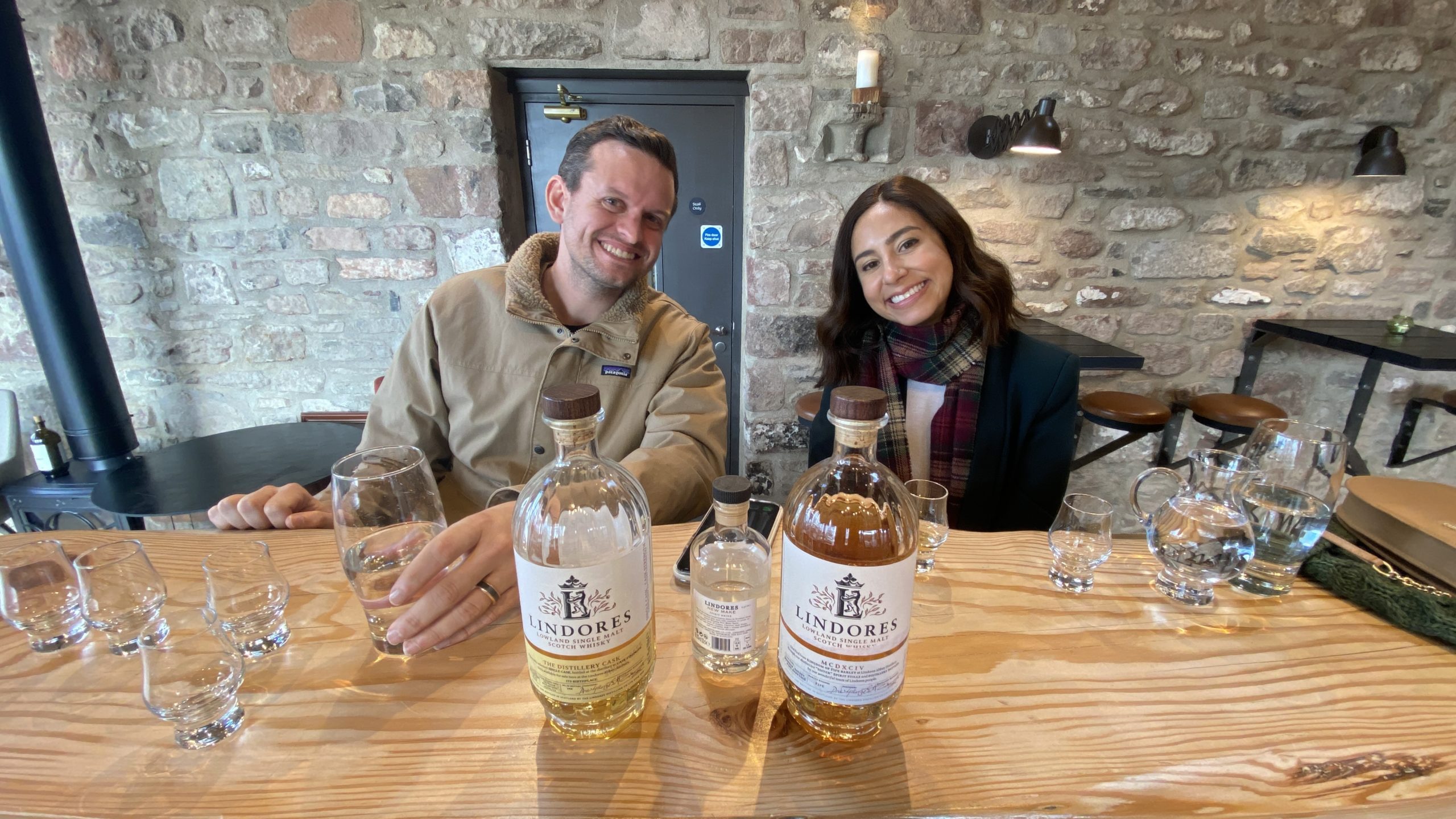 Couple on tour at Lindores Abbey Distillery