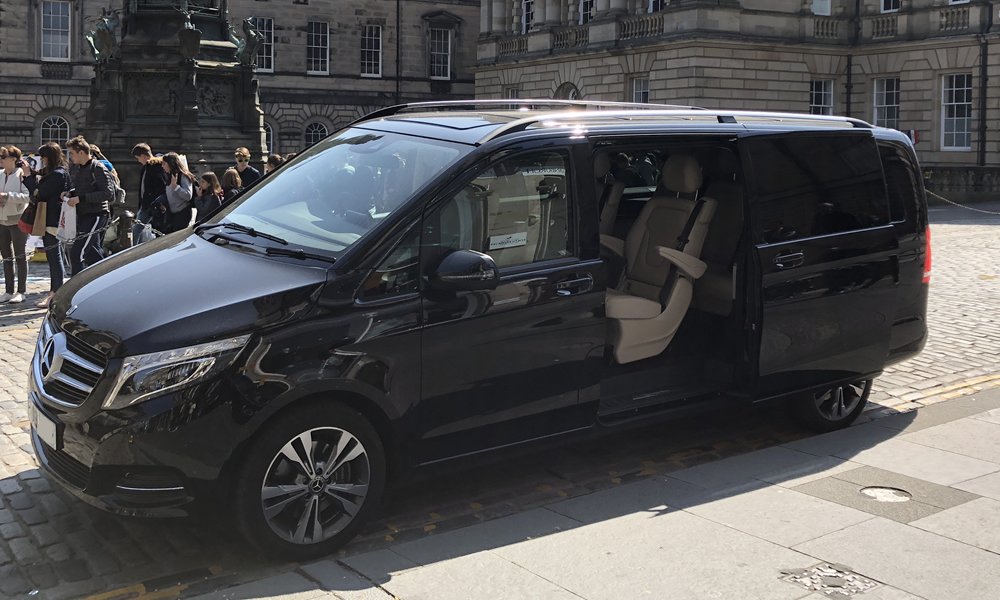 Premium tour van waiting for guests