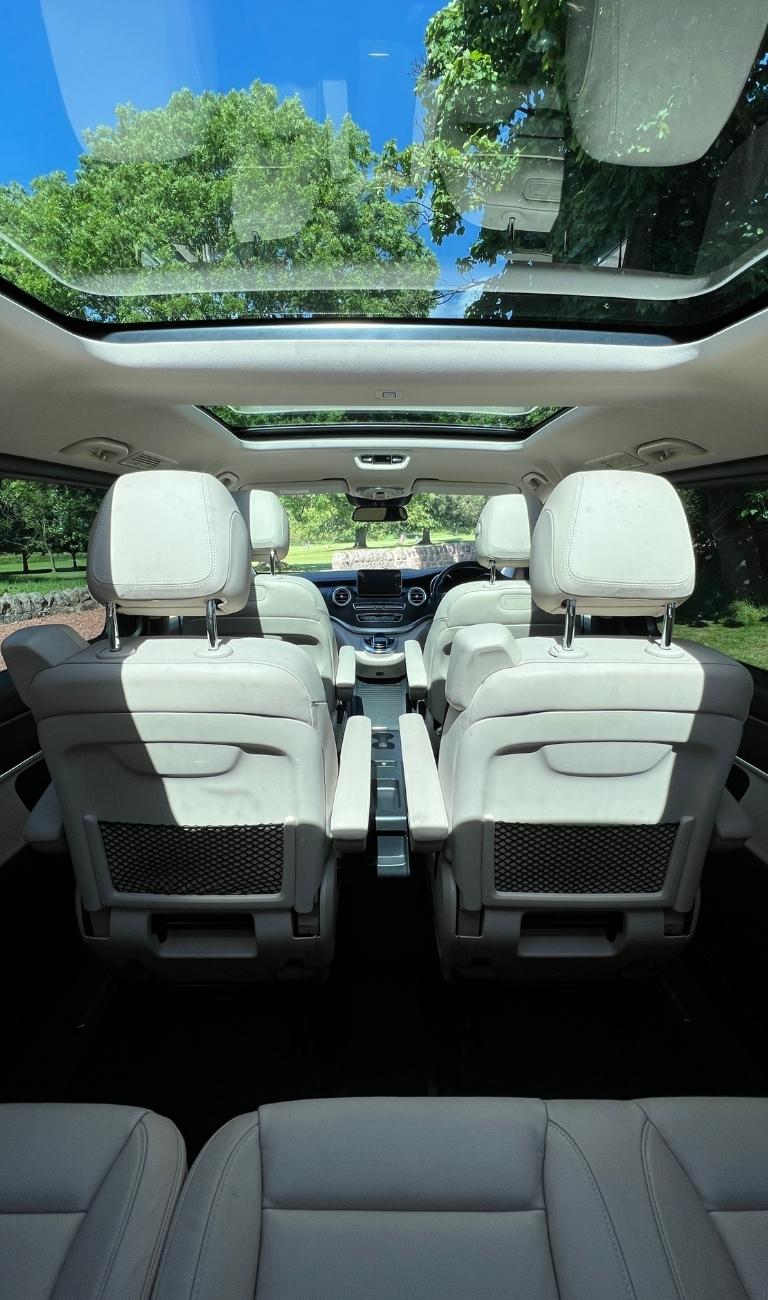 Interior of a tour van with Panoramic roof